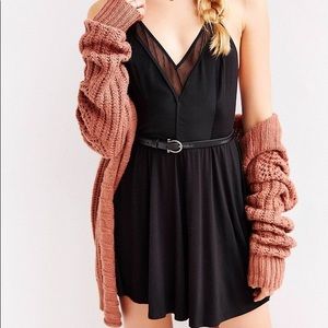 Cope Knit Mix Skinny Racerback Fit + Flare Dress